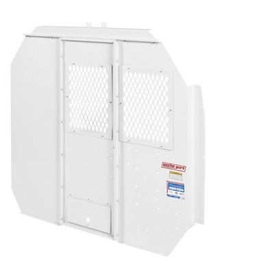 Weather Guard 96302-3-01 Low-Roof Van Bulkhead Screen, 4" Depth x 56" Height x 68.75" Width, White Steel Powder Coat