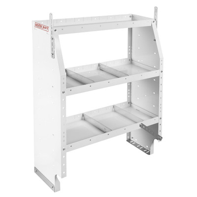 Weather Guard 9353-3-03 Adjustable Van Shelf Unit, 44"H x 36"W x 13.5"D, 3 Steel Shelves, 12 Dividers, White