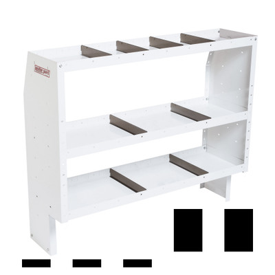 WEATHER GUARD 9345-3-03 Heavy Duty 3-Shelf Van Storage Unit, 52"W x 44"H x 16"D, Steel, White