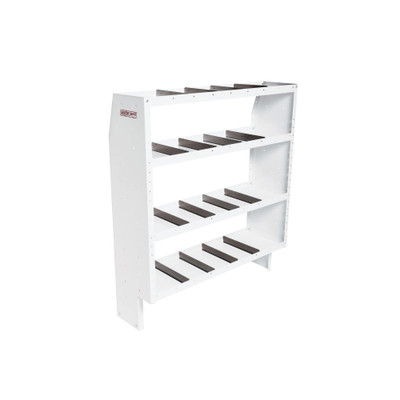 WEATHER GUARD 9365-3-03 Heavy Duty Van Shelf Unit, 60"H x 52"W x 16"D, 4 Adjustable Shelves, 16 Dividers, Steel