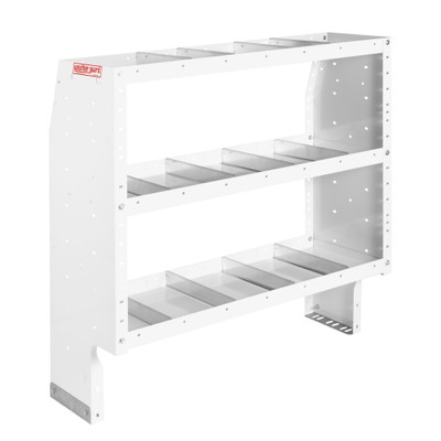 WEATHER GUARD 44"H x 42"W x 16"D Heavy Duty Adjustable Van Shelf Unit 9344-3-03, 3 Shelves, Steel, White