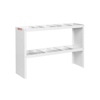 Weather Guard 9335-3-03 Heavy Duty Van Shelf Unit, 52"W x 34"H x 13.5"D, Adjustable Steel Shelving, 2 Shelves, 8 Dividers