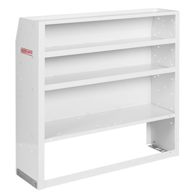 Weather Guard 9400-3-01 42"H x 42"W x 14"D Welded Steel Shelf Unit, 4 Shelves, White Powder Coat Van Storage