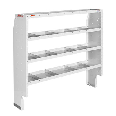 WEATHER GUARD 9366-3-03 Heavy Duty Van Shelf Unit, 60"H x 60"W x 16"D, 4 Adjustable Shelves, 16 Dividers, Steel