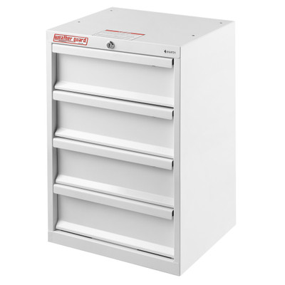 Weather Guard 9924-3-02 4 Drawer Steel Cabinet, 24"H x 16"W x 13.63"D, White Van Storage System