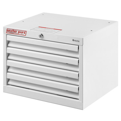 WEATHER GUARD 9914-3-02 4-Drawer Van Storage Cabinet, 16"W x 12"H x 13.63"D, White Steel Tool Organizer