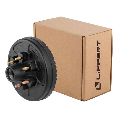 Lippert 2025077659 ABS 12" Black Brake Hub, 6,000-lb Axles, 6 on 5-1/2" Bolt Pattern, 1/2" Studs
