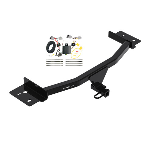 2020-2023 Ford Explorer Draw-tite Class 2 Trailer Hitch, 1-1/4 Inch Square Receiver Bundle w/ Plug-n-Play T-One Wiring Harness