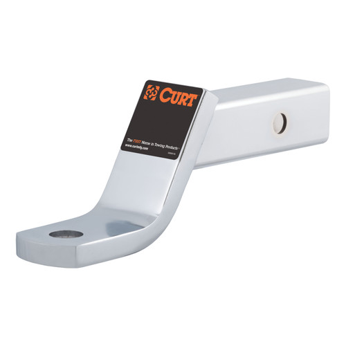 CURT 45296 Chrome Class 3 Trailer Hitch Ball Mount, Fits 2-Inch Receiver, 7,500 lbss, 1-Inch Hole, 4-Inch Drop, 2-In Rise