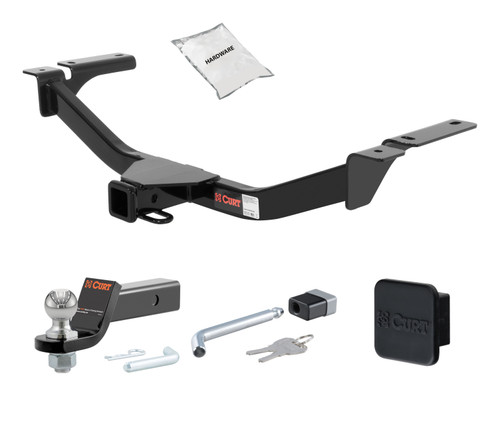 07 - 15 Lincoln MKX Fits beneath factory 1-1/4" receiver 2in. CURT Trailer Hitch + Ball Mount + Cover + Lock Kit HWA1743