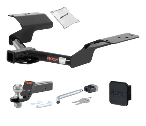 04 - 09 Cadillac SRX 2in. CURT Trailer Hitch + Ball Mount + Cover + Lock Kit HWA242