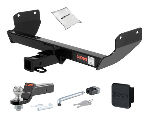 22 - 22 JEEP Grand Cherokee WK 2in. CURT Trailer Hitch + Ball Mount + Cover + Lock Kit HWA1563