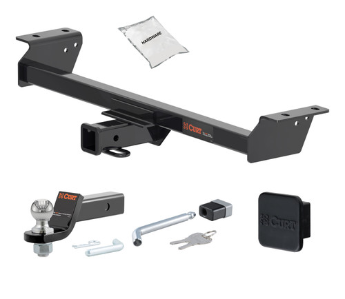 16 - 22 Lexus RX350 Excluding F Sport 2in. CURT Trailer Hitch + Ball Mount + Cover + Lock Kit HWA1701