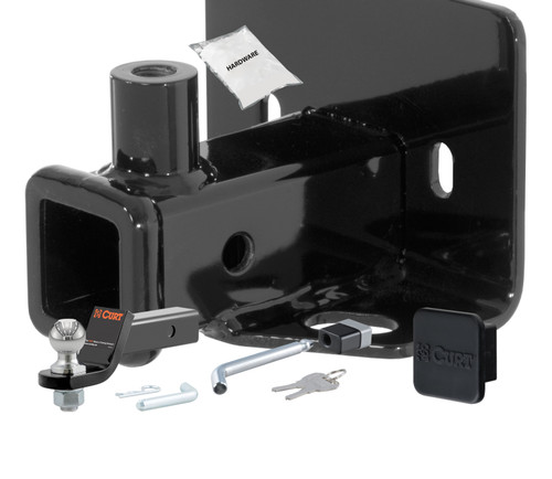 06 - 09 Mitsubishi Raider 2in. CURT Trailer Hitch + Ball Mount + Cover + Lock Kit HWA1996
