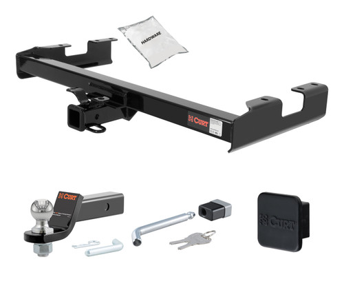 01 - 06 Chevrolet Silverado 2500 HD 6' bed, excluding factory receiver, Tommy Gate lift or cab & chassis 2in. CURT Trailer Hitch + Ball Mount + Cover + Lock Kit HWA476