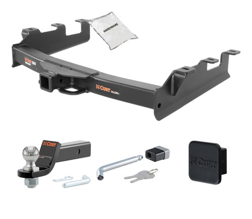 01 - 06 Chevrolet Silverado 3500 6' bed, factory replacement hitch 2in. CURT Trailer Hitch + Ball Mount + Cover + Lock Kit HWA521