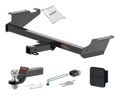 08 - 16 Chrysler Town & Country 2in. CURT Trailer Hitch + Ball Mount + Cover + Lock Kit HWA649