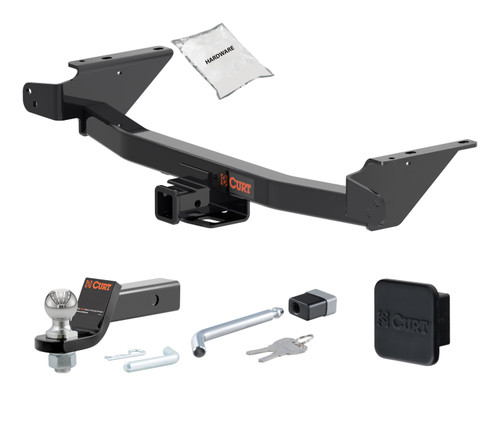 23 - 24 GMC Canyon 2in. CURT Trailer Hitch + Ball Mount + Cover + Lock Kit HWA1067