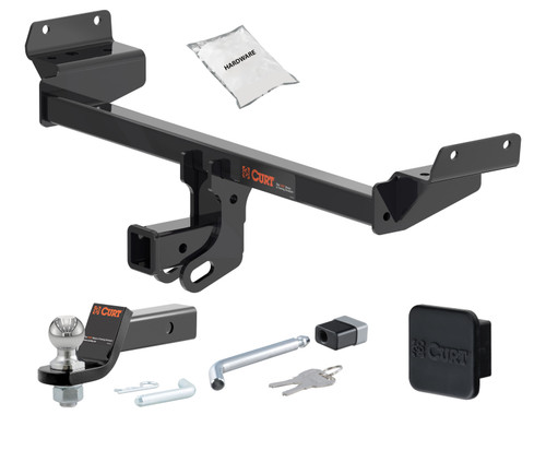 15 - 24 Ford Edge 2in. CURT Trailer Hitch + Ball Mount + Cover + Lock Kit HWA808