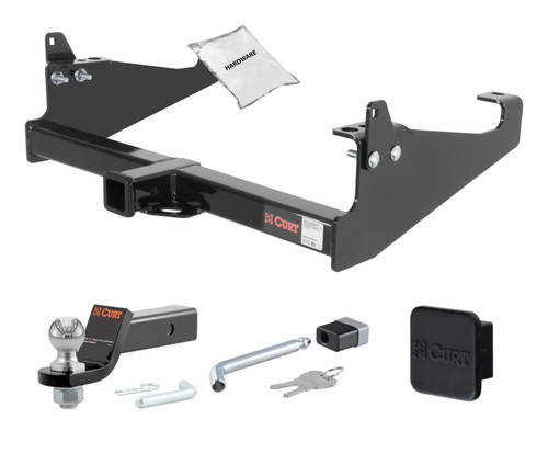 99 - 24 Ford F-450 Super Duty Cab & chassis with 34" frame width (O.D.) 2in. CURT Trailer Hitch + Ball Mount + Cover + Lock Kit HWA918