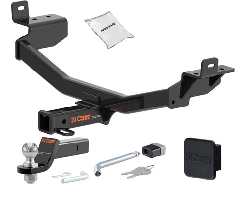 19 - 23 JEEP Cherokee 2in. CURT Trailer Hitch + Ball Mount + Cover + Lock Kit HWA1530
