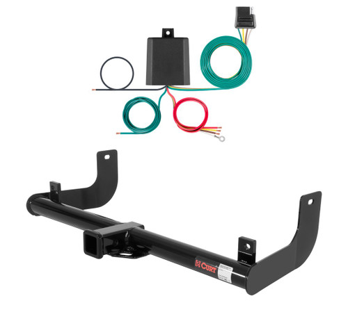 2009 Ford F-150 Excluding factory receiver Curt 2", Class 3 Trailer Tow Hitch + 4-flat Wiring Kit 13371