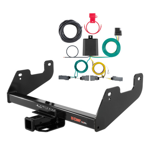 21 - 23 Ford F-150 w/o LED Tailights + Excluding factory receiver or Police Responder Curt 2", Class 4 Trailer Tow Hitch + 4-way Wiring Kit 14017