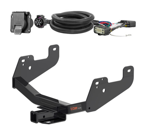 2015 - 2020 Ford F-150 With factory receiver Curt 2", Class 4 Trailer Tow Hitch + 7-way Wiring Kit 14021