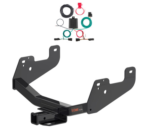 2015 - 2026 Ford F-150 w/ LED Tailights With factory receiver Curt 2", Class 4 Trailer Tow Hitch + 4-way Wiring Kit 14021