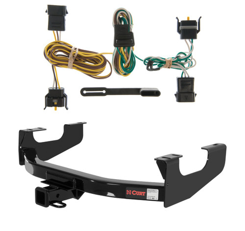 1997 - 1999 Ford F-250LD New body Curt 2", Class 3 Trailer Tow Hitch + 4-flat Wiring Kit 13355
