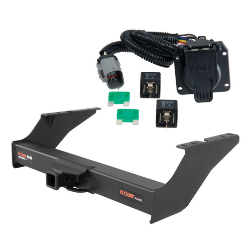 99 - 01 Ford F-250 Super Duty Curt 2", Class 5 Trailer Tow Hitch + 7-way Wiring Kit 15410