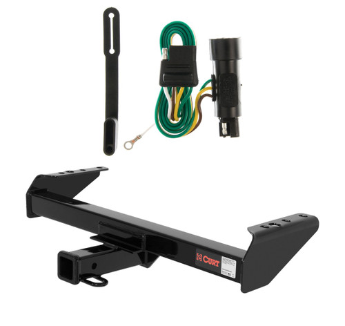 1975 - 1979 Ford F-250 Crew cab Excluding flareside bed Curt 2", Class 3 Trailer Tow Hitch + 4-flat Wiring Kit 13028