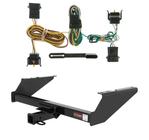 1997 - 1999 Ford F-250LD New body, excluding 20" spare tire Curt 2", Class 3 Trailer Tow Hitch + 4-flat Wiring Kit 13038-1
