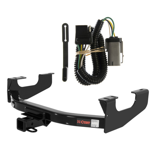 02 - 04 Ford F-350 Super Duty Excluding cab & chassis Curt 2", Class 4 Trailer Tow Hitch + 4-flat Wiring Kit 14355