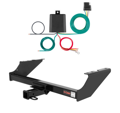 2008 - 2016 Ford F-350 Super Duty Excluding cab & chassis and 20" spare tire Curt 2", Class 3 Trailer Tow Hitch + 4-flat Wiring Kit 13014