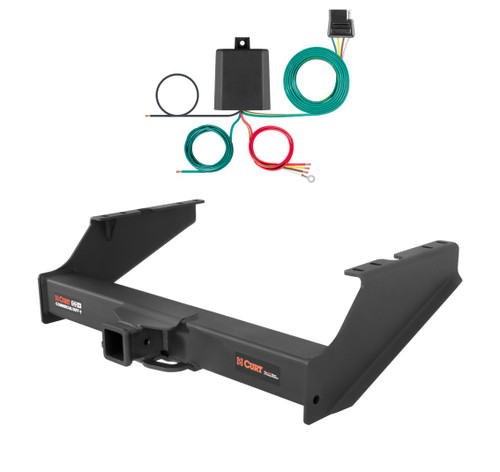 2008 - 2016 Ford F-350 Super Duty Excluding cab & chassis Curt 2-1/2", Class 5 Trailer Tow Hitch + 4-flat Wiring Kit 15810