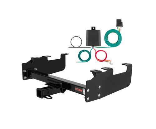 63 - 72 Ford F-350 Old body with 10" drop bumper Curt 2", Class 3 Trailer Tow Hitch + 4-flat Wiring Kit 13099