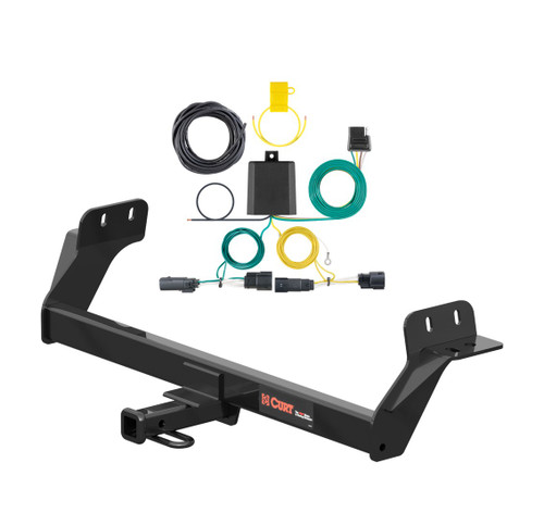 2017 - 2019 Ford Fusion Sport Curt 1-1/4", Class 2 Trailer Tow Hitch + 4-flat Wiring Kit 12164