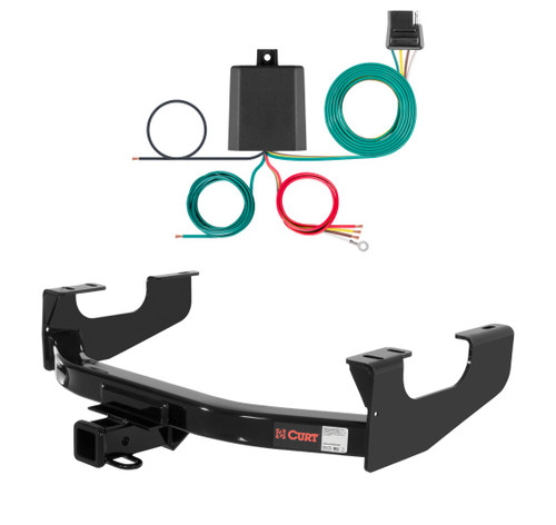 2008 - 2016 Ford F-350 Super Duty Excluding cab & chassis Curt 2", Class 4 Trailer Tow Hitch + 4-flat Wiring Kit 14355