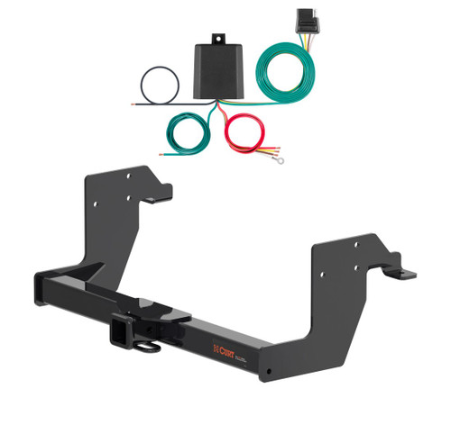 2019 - 2020 Freightliner Sprinter 1500 Standard bumper Curt 2", Class 3 Trailer Tow Hitch + 4-flat Wiring Kit 13388