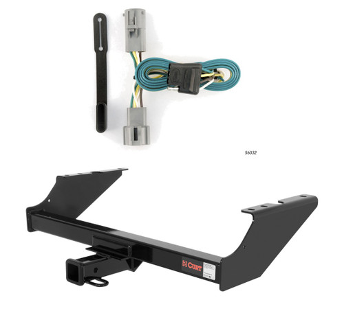 2005 - 2007 Ford F-350 Super Duty Excluding cab & chassis and 20" spare tire Curt 2", Class 3 Trailer Tow Hitch + 4-flat Wiring Kit 13014