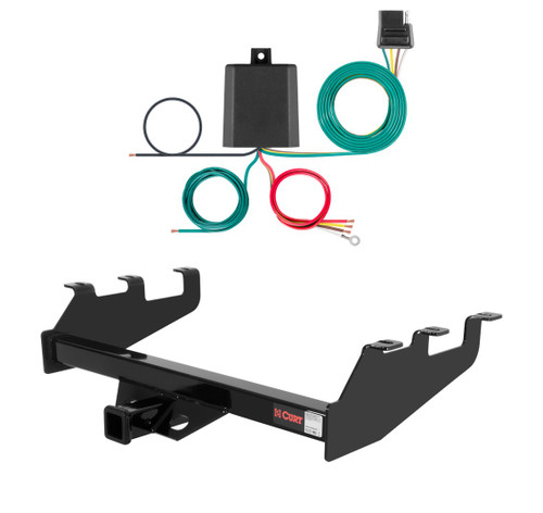 2001 - 2006 GMC Sierra 1500 HD With Tommy Gate lift or 10" drop bumper Curt 2", Class 3 Trailer Tow Hitch + 4-flat Wiring Kit 13339