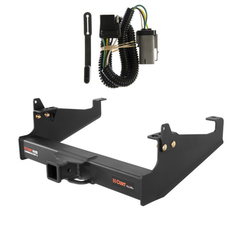 2002 - 2004 Ford F-350 Super Duty Cab & chassis with 34" frame width (O.D.) Curt 2-1/2", Class 5 Trailer Tow Hitch + 4-flat Wiring Kit 15845