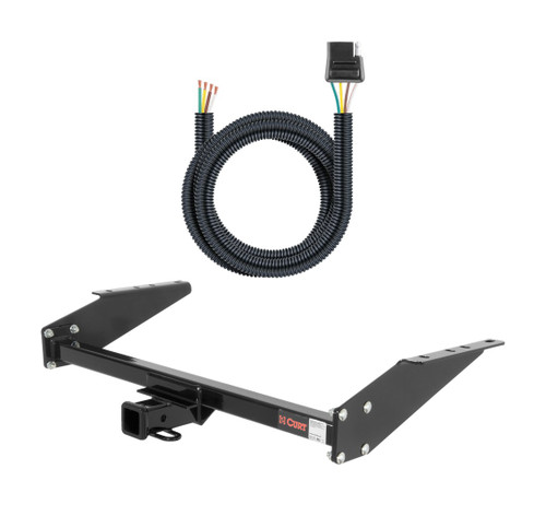 1995 - 2005 GMC Safari 16" spare requires relocation Curt 2", Class 3 Trailer Tow Hitch + 4-flat Wiring Kit 13035