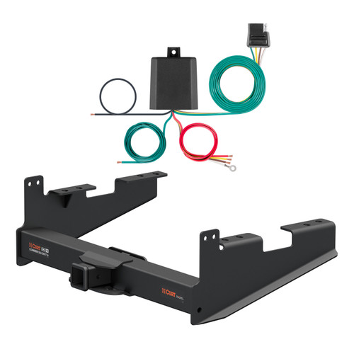 17 - 24 Ford F-450 Super Duty Excluding cab & chassis Curt 2-1/2", Class 5 Trailer Tow Hitch + 4-flat Wiring Kit 15802