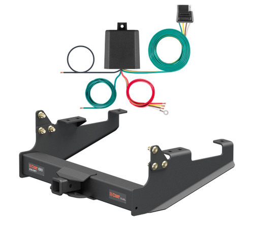 2020 - 2026 Ford F-350 Super Duty Cab & chassis with 34" frame width (O.D.) Curt 2", Class 5 Trailer Tow Hitch + 4-flat Wiring Kit 15402