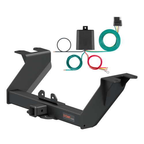 19 - 24 GMC Sierra 1500 With factory receiver Curt 2", Class 5 Trailer Tow Hitch + 4-flat Wiring Kit 15307