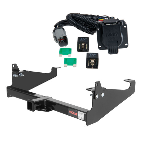 99 - 01 Ford F-350 Super Duty Cab & chassis with 34" frame width (O.D.) Curt 2", Class 4 Trailer Tow Hitch + 7-way Wiring Kit 14048