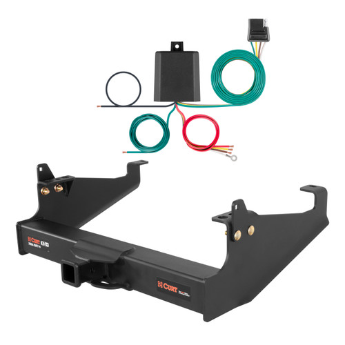 99 - 25 Ford F-550 Super Duty Cab & chassis with 34" frame width (O.D.) Curt 2", Class 5 Trailer Tow Hitch + 4-flat Wiring Kit 15445