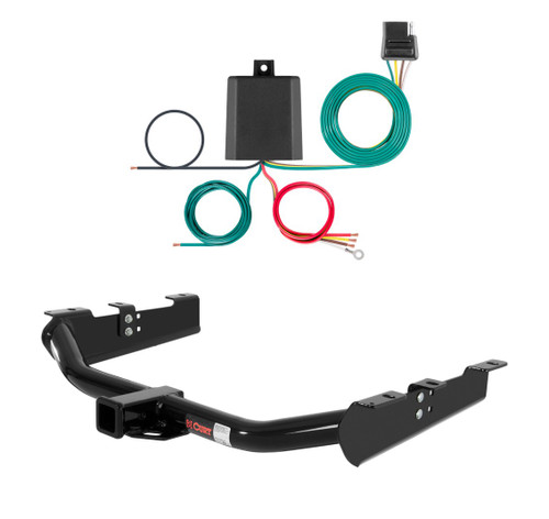 2001 - 2010 GMC Sierra 2500 HD 8' bed, excluding factory receiver, Tommy Gate lift or cab & chassis Curt 2", Class 3 Trailer Tow Hitch + 4-flat Wiring Kit 13211